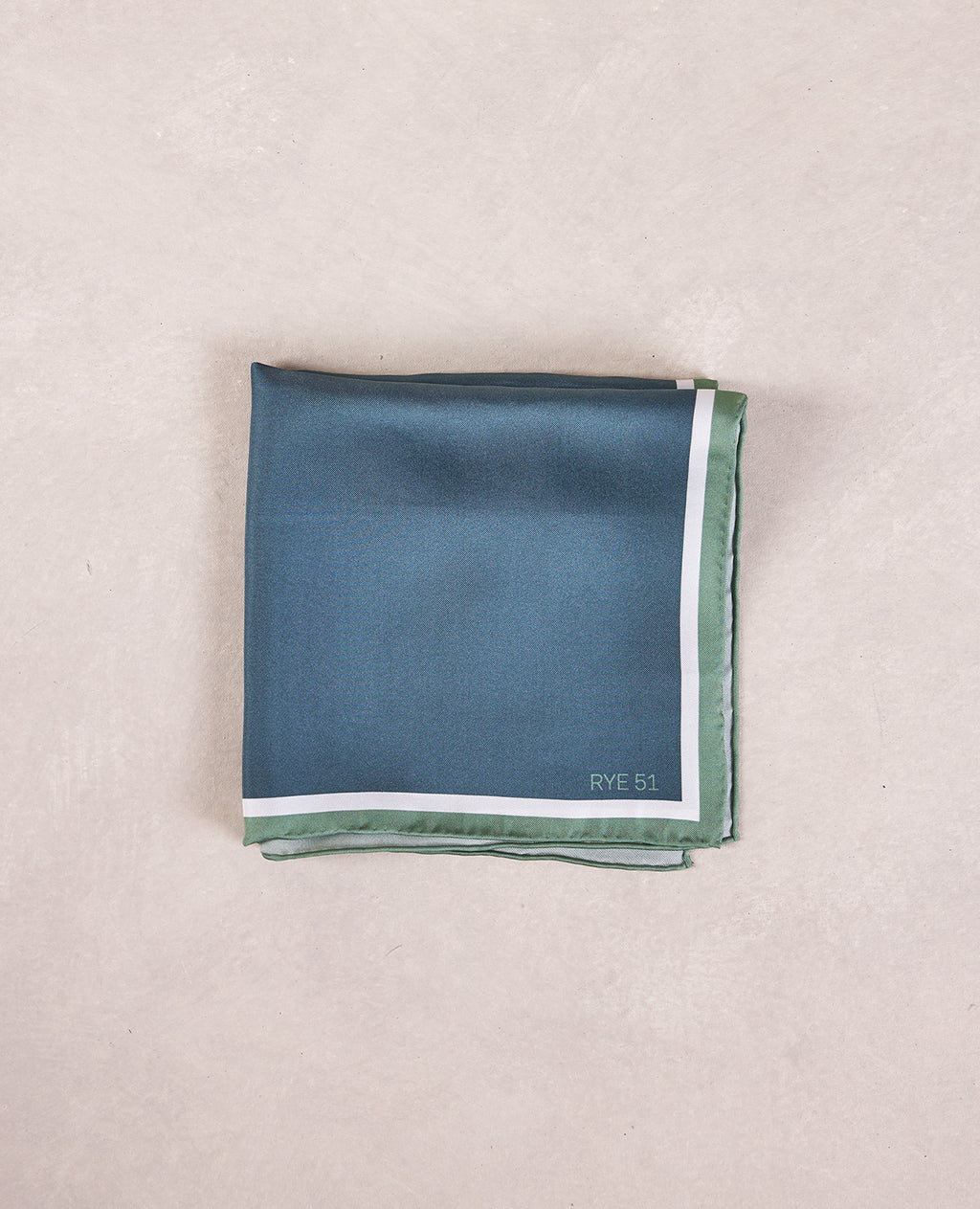 The Silk Pocket Square - 100% Silk Pocket Square - Race Stripe Dark Green-White/Olive